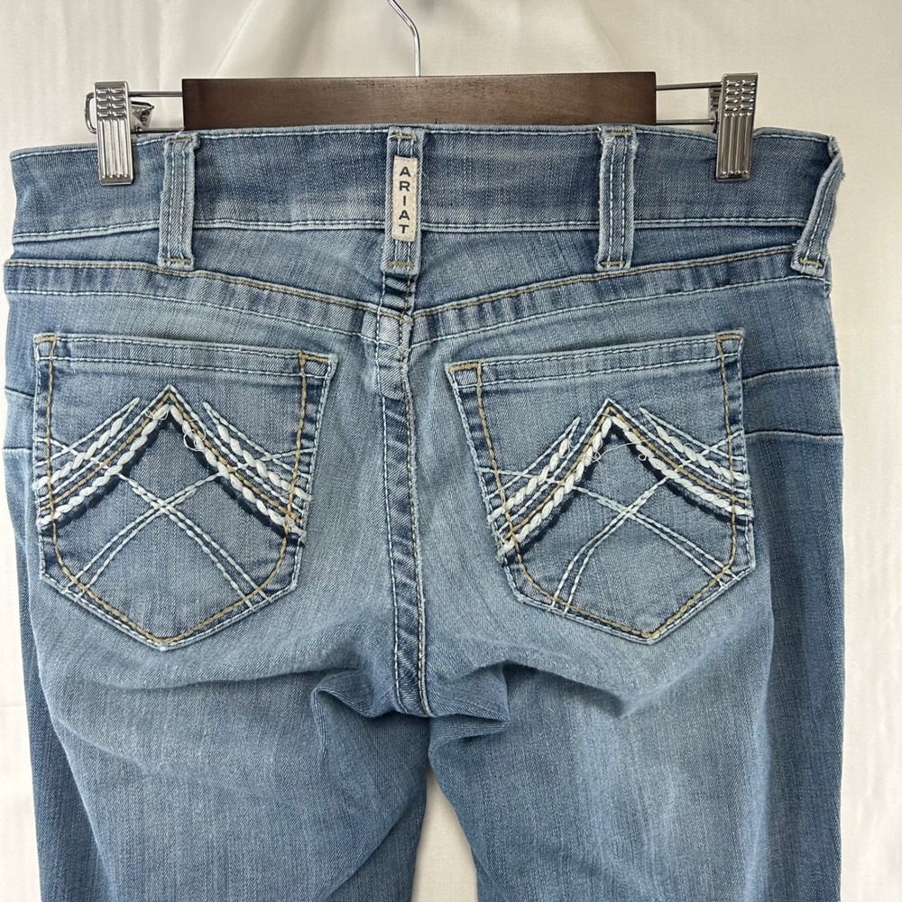Ariat REAL Denim Jeans Womens 29XL Blue Bootcut Embroidered Pockets 32x36 * - Picture 6 of 13